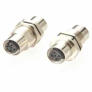 M12 Bulkhead Feedthrough Connector F-F FT-A5-FF